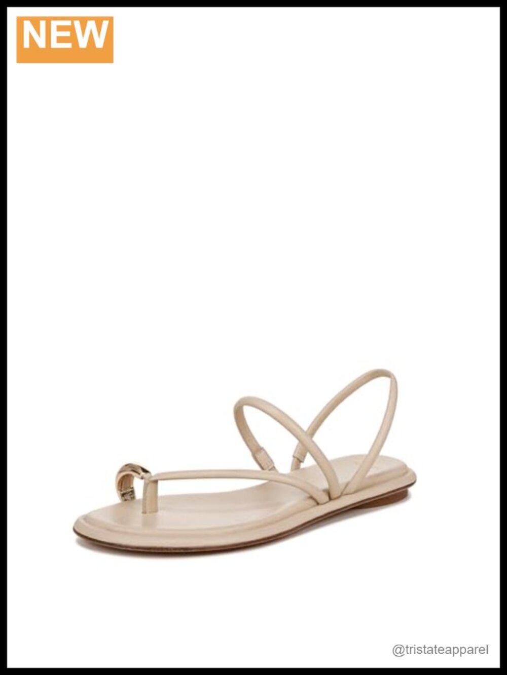 Vince Lucila Leather Slingback Flat Sandals Round Toe Slip On